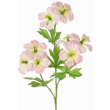 Plante artificielle : branche de géranium ZEDENA, rose-crème, 70 cm, Ø 6 cm