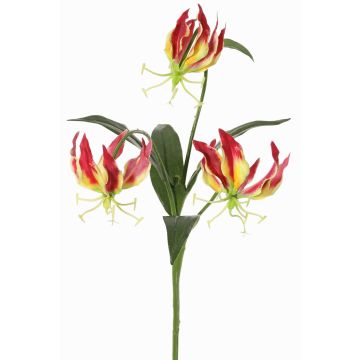 Fleur décorative Gloriosa XELA, rouge foncé-jaune, 50 cm, Ø 4-7 cm