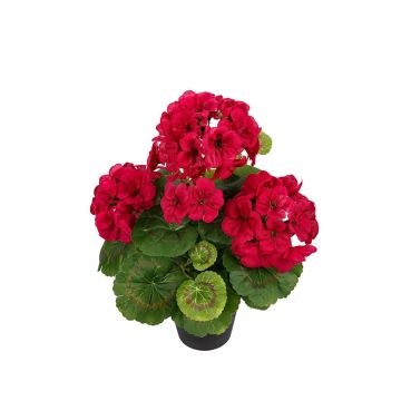 Fleur artificielle géranium ELISABETTA dans un pot décoratif, rose vif, 35 cm