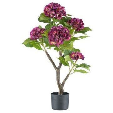 Fleur décorative Hortensia ZOLFI sur tronc, violet, 85cm