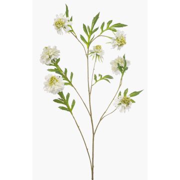 Branche artificielle Scabiosa RUXTER, blanche, 110 cm, Ø 7-9 cm