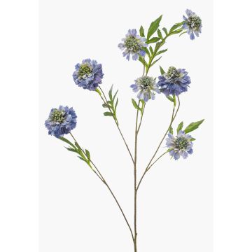 Branche artificielle de scabieuse RUXTER, bleu-violet-vert, 110 cm, Ø 7-9 cm