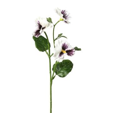 Branche décorative Pensée FREVON, blanc-violet, 45cm
