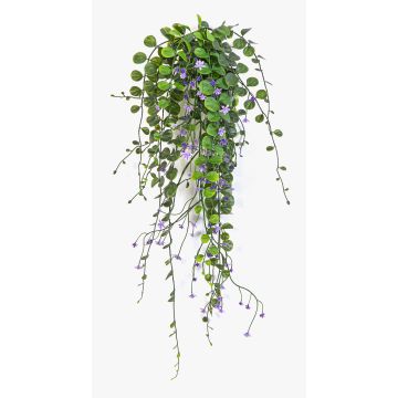 Plante suspendue artificielle « pluie d'argent » KEMMO sur tige, fleurs, crossdoor, violet, 60 cm