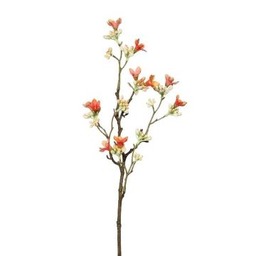 Branche décorative de fleurs des sept fils du Zhejiang GRIMKO, saumon-blanc, 50cm