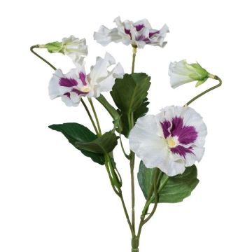 Fleur décorative Pensée MONDYL, piquet, blanc-lilas, 25cm