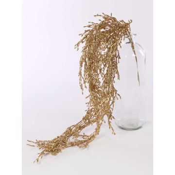 Suspension cactus corail artificiel TJORVEN, sur piquet, paillettes, or, 95cm