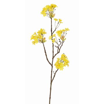 Branche d'érable artificielle ALHENA avec fleurs, jaune, 70cm
