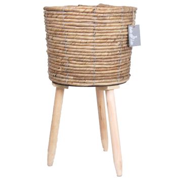 Panier décoratif SOLEA, scandinave, pieds en bois, beige, 34cm, Ø21,5cm Panier décoratif SOLEA, scandinave, pieds en bois, beige, 34cm, Ø21,5cm