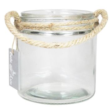 Bougeoir en verre KIAH avec anse, transparent, 12cm, Ø11cm Bougeoir en verre KIAH avec anse, transparent, 12cm, Ø11cm
