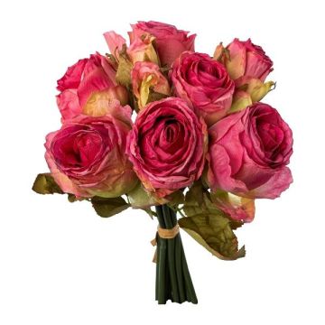 Bouquet de fleurs artificielles Roses NERZO, fuchsia, 30cm Bouquet de fleurs artificielles Roses NERZO, fuchsia, 30cm