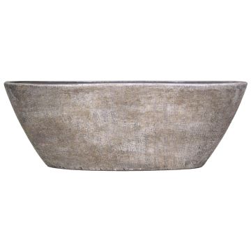 Coupe décorative bateau en céramique AGAPE avec veinure, blanc-marron, 68x19x24cm Coupe décorative bateau en céramique AGAPE avec veinure, blanc-marron, 68x19x24cm