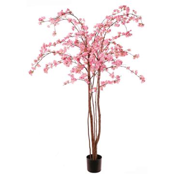 Arbre à fleurs de cerisier artificiel PONFYN avec fleurs, troncs naturels, rose, 175 cm Arbre à fleurs de cerisier artificiel PONFYN avec fleurs, troncs naturels, rose, 175 cm