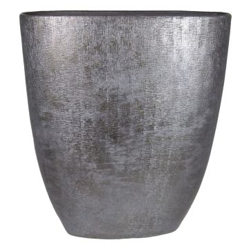 Vase à fleurs en céramique AGAPE ovale avec veinure, noir, 51x17x57cm Vase à fleurs en céramique AGAPE ovale avec veinure, noir, 51x17x57cm