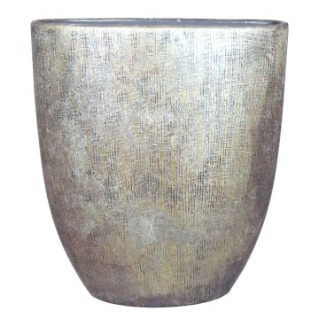 Vase à fleurs en céramique AGAPE ovale avec veinure, or, 51x17x57cm Vase à fleurs en céramique AGAPE ovale avec veinure, or, 51x17x57cm