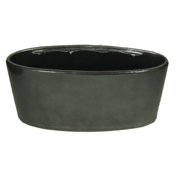 Coupe en céramique pour orchidées RODISA, ovale, noir, 33x15x15cm