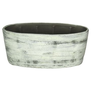 Coupe décorative en céramique ADELPHOS, ovale, lignes, blanc-gris foncé, 33x15x15cm Coupe décorative en céramique ADELPHOS, ovale, lignes, blanc-gris foncé, 33x15x15cm