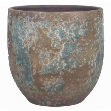 Cache-pot en céramique TSCHIL, rustique, dégradé, marron-vert, 24cm, Ø24cm