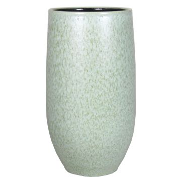 Vase décoratif en céramique ELIEL, moucheté, vert menthe-blanc, 35cm, Ø18cm