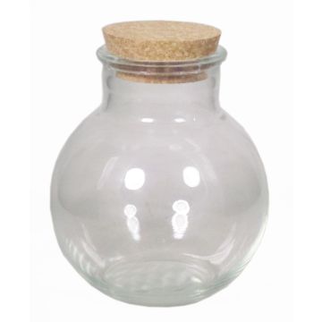 Bocal de stockage en verre WINDA avec bouchon, transparent, 17cm, Ø15cm