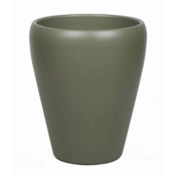 Vase conique pour orchidées NAZARABAD, céramique, vert olive mat, 17cm, Ø14cm Vase conique pour orchidées NAZARABAD, céramique, vert olive mat, 17cm, Ø14cm