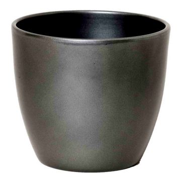 Pot de fleurs en céramique grand TEHERAN BASAR, anthracite, 22,5cm, Ø25cm