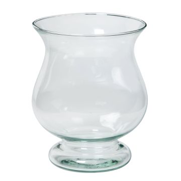 Vase bombé ZANIYE avec pied, verre, transparent, 20cm, Ø17cm