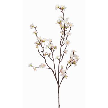 Branche de cerisier en tissu PALS avec fleurs, blanc-rose, 95cm