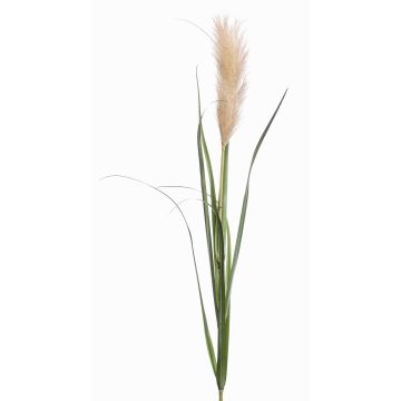 Herbe de la pampa artificielle ALCANTARA avec panicule, vert-brun, 120cm