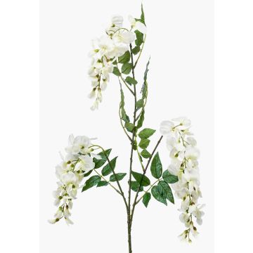 Branche de glycine artificielle ONORATO avec fleurs, crème, 70cm