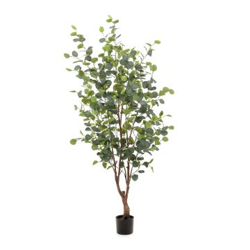Eucalyptus artificiel ANUHEA, tronc artificiel, vert-gris, 140cm