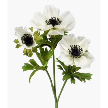 Fleur en tissu Anémone RUBINA, blanc, 55cm