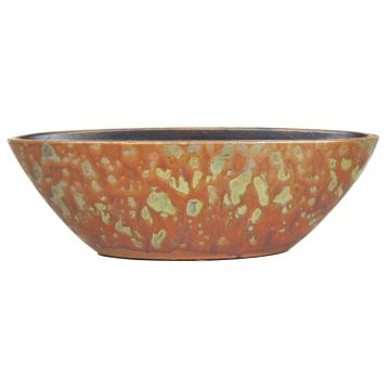 Coupe décorative bateau en céramique ELIEL, moucheté, orange-jaune, 40x15x12cm Coupe décorative bateau en céramique ELIEL, moucheté, orange-jaune, 40x15x12cm