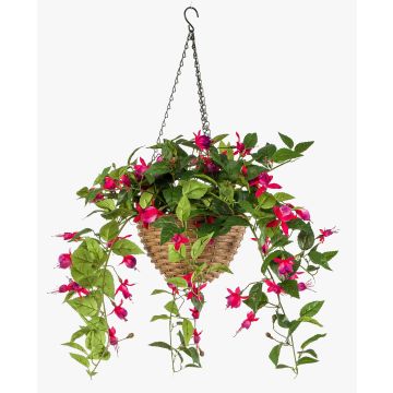 Fuchsia suspendu artificiel JONKFUN dans un panier, crossdoor, fuchsia, 70cm Fuchsia suspendu artificiel JONKFUN dans un panier, crossdoor, fuchsia, 70cm