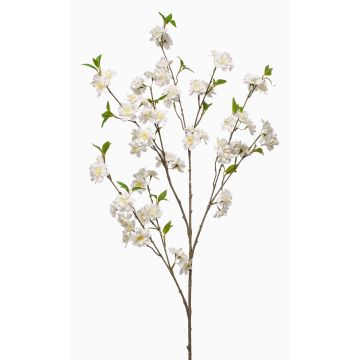 Branche artificielle de cerisier ornemental VERIANO avec fleurs, blanche, 120 cm