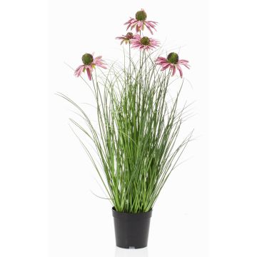 Herbe artificielle « chapeau de soleil » SHALLA avec fleurs, violet, 60 cm Herbe artificielle « chapeau de soleil » SHALLA avec fleurs, violet, 60 cm
