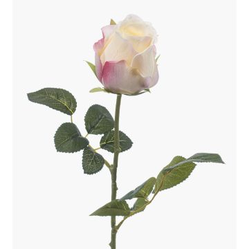 Rose artificielle DIXLEN, blanc-rose, 70 cm, Ø 7 cm