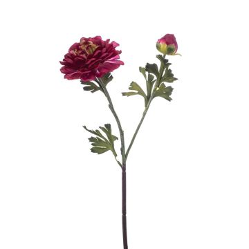 Branche artificielle de renoncule DUXLER, rouge bordeaux, 45 cm