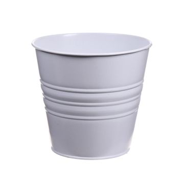 Pot à plantes rond MICOLATO avec rainures, zinc, blanc, 13cm, Ø15,5cm Pot à plantes rond MICOLATO avec rainures, zinc, blanc, 13cm, Ø15,5cm