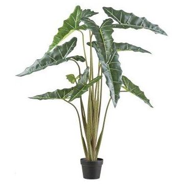 Plante artificielle Alocasia Sanderiana NARLO, pot décoratif, vert, 130cm