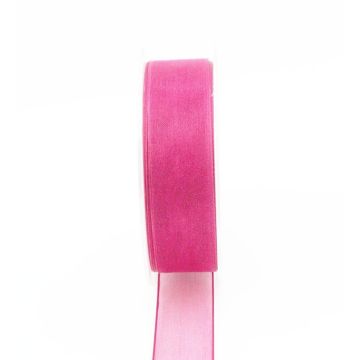 Ruban en organza OSNA, fuchsia, 25m, 25mm Ruban en organza OSNA, fuchsia, 25m, 25mm