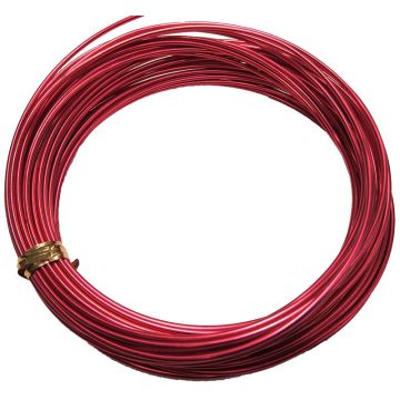 Fil d'aluminium TANEA, laqué rouge, 12m, Ø2mm Fil d'aluminium TANEA, laqué rouge, 12m, Ø2mm