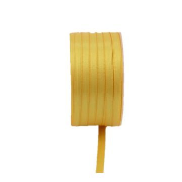 Ruban double en satin VIPKE, jaune, 50m, 6mm Ruban double en satin VIPKE, jaune, 50m, 6mm