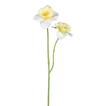 Fleur artificielle Narcisse FULKO, blanc-jaune clair, 55cm