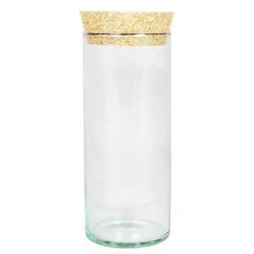 Pot à épices en verre avec bouchon SINAN, transparent, 20cm, Ø8,5cm