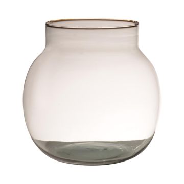 Vase pour fleurs GANJA, verre, recyclé, transparent, 23cm, Ø23cm