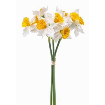 Bouquet de fleurs artificielles de jonquilles BROZIN, blanc-jaune, 40 cm