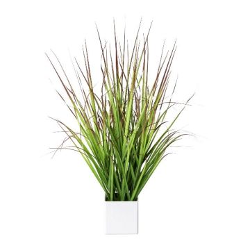 Herbe artificielle Imperata cylindrica SANZA en pot décoratif, vert-rouge, 60cm