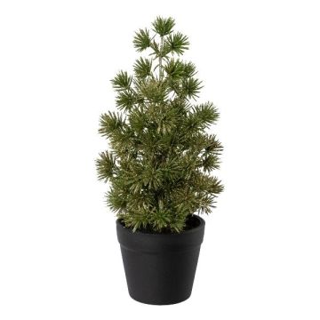 Arbre artificiel Mélèze SYSCA en pot décoratif, avec des paillettes, 21,5cm