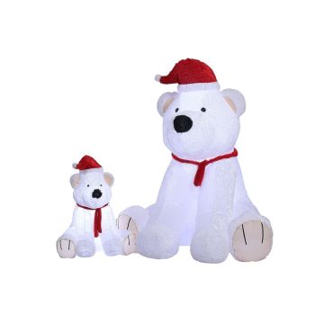 XXL Ours polaires déco CASIMARO, gonflable, en peluche, LEDs, blanc, 165x170x183cm XXL Ours polaires déco CASIMARO, gonflable, en peluche, LEDs, blanc, 165x170x183cm
